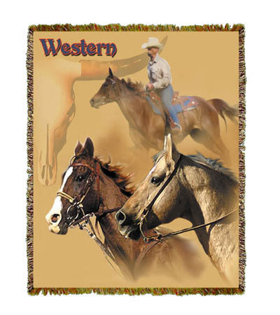 Horse Western woven throw blanket