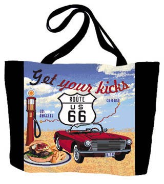 Route 66 Blue Tote Bag