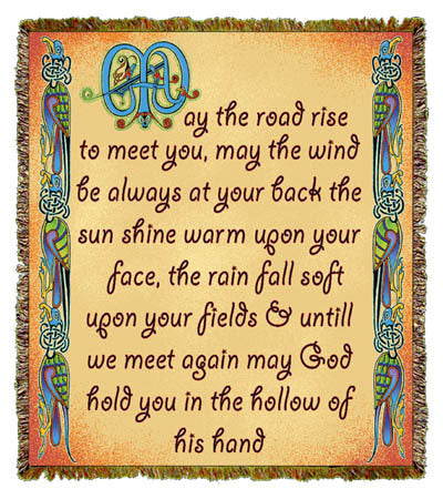 Irish Blessing May the Road Coverlet