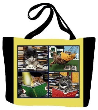 Cats Reading Tote Bag