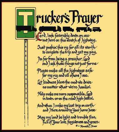 Trucker's Prayer Coverlet ©Ron Knox