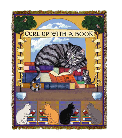 Curl up with Book Coverlet