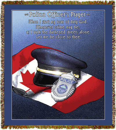 Police Officer's Prayer Canadian Coverlet