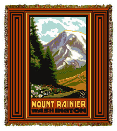 Mount Rainer by Paul A. Lanquist Coverlet