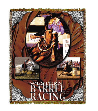 Horse Western Barrel Racing Coverlet
