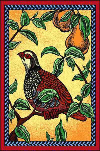 Holiday Partridge Mini Coverlet