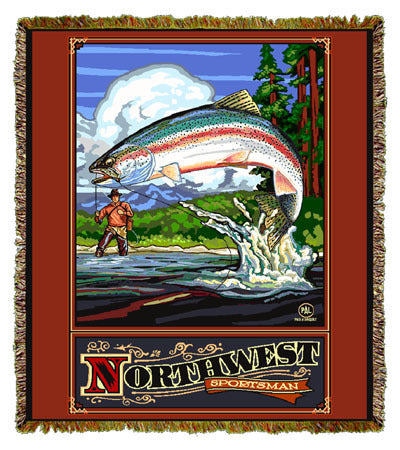 Northwest Sportsman by Paul A. Lanquist Coverlet