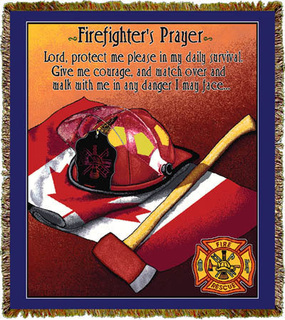 Firefighter Prayer Canadian Coverlet