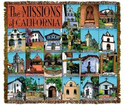 California Missions Throw Blanket