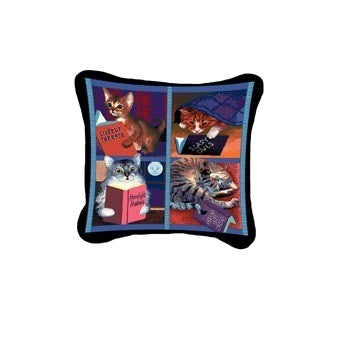 Cats With Books Decorative Pillow
