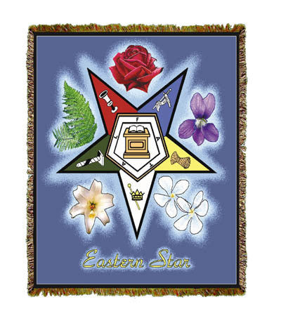 Eastern Star Masonic Symbol Throw Blanket