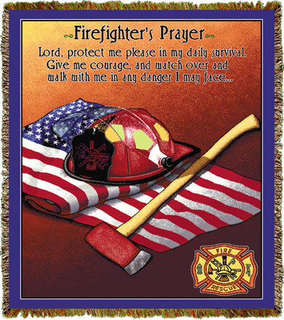 Firefighter Prayer Throw Blanket