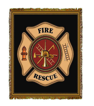 Firefighter Shield Throw Blanket