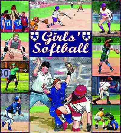 Girls Softball Throw Blanket