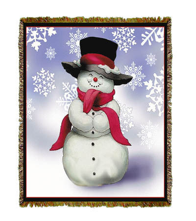 Holiday Smilin' Snowman Throw Blanket