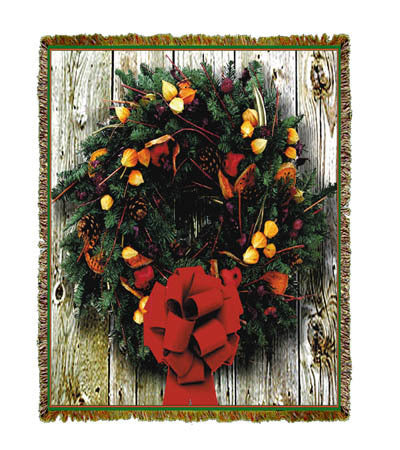 Holiday Wreath Throw Blanket