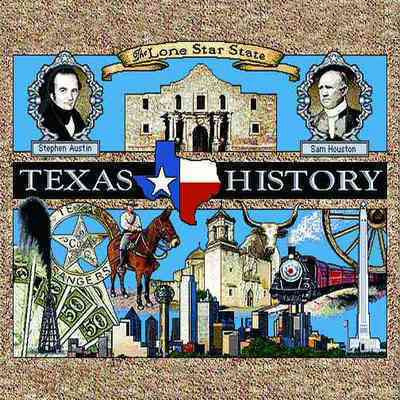 Texas History Decorative Pillow